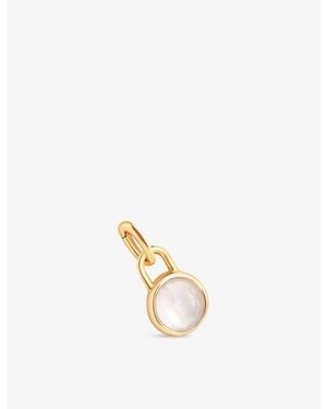 Astrid & Miyu June Birthstone 18Ct-Plated Sterling- And Moonstone Charm - Metallic