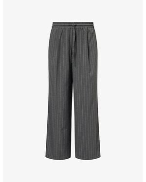 WE Are Tala Pinstriped Wide-Leg Woven Trousers - Grey