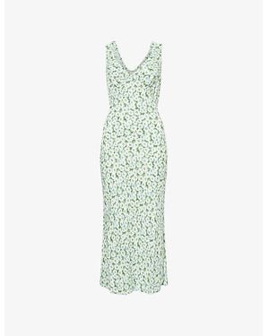 Reformation Beauden Floral-Print Crepe Midi Dress - Green
