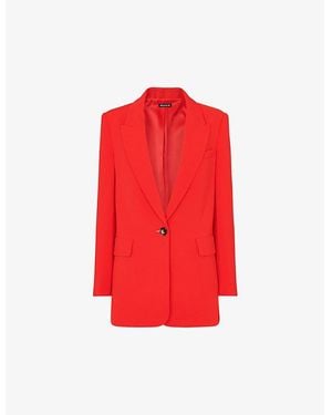 Whistles Single-Breasted Relaxed-Fit Crepe Blazer - Red