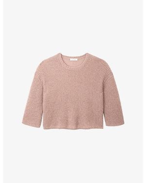 The White Company Stitch-Detail Relaxed-Fit Knitted Jumper - Pink