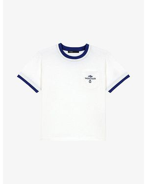 Maje Layered-Look Brand-Embroidered Cotton-Jersey T-Shirt - White