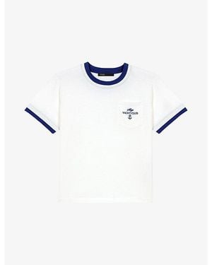 Maje Layered-Look Brand-Embroidered Cotton-Jersey T-Shirt - White