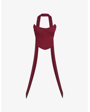 House Of Cb Hallie Strapless Stretch-Woven Corset - Red