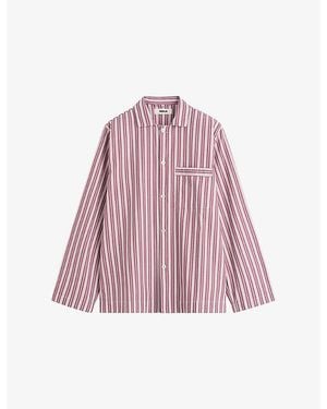 Tekla Striped Cotton-Poplin Pyjama Shirt - Pink