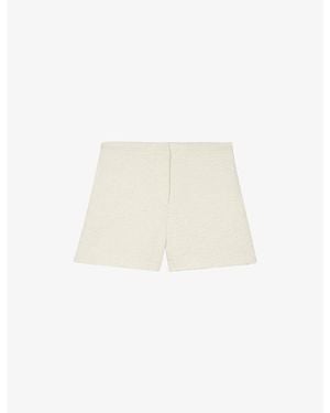 The Kooples Tailored Mid-Rise Cotton-Blend Shorts - White