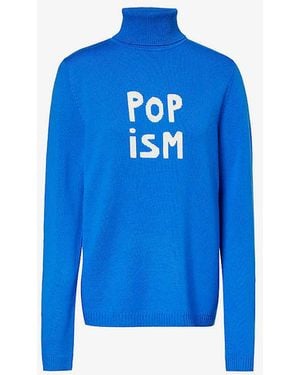 Bella Freud Popism Regular-fit Wool Jumper - Blue