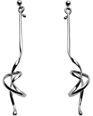 Georg Jensen Forget Me Knot Sterling Silver Earrings - Metallic