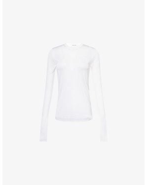 Frankie Shop Kazel Semi-Sheer Knitted Top - White