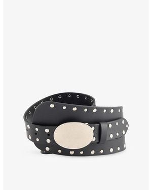 GIMAGUAS Iris Stud-Embellished Leather Belt - Black