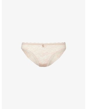 Aubade Rosessence Mid-Rise Stretch-Lace Briefs - White