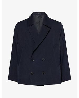 Paul Smith Oversized Double-Breasted Wool Jacket - Blue