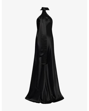 Galvan London Pandora Satin Gown - Black