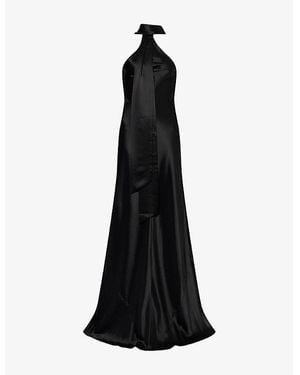 Galvan London Pandora Satin Gown - Black