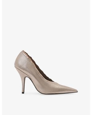 AllSaints Vera Heeled Leather Court Shoes - White