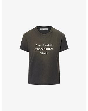 Acne Studios Etza 1996 Logo Cotton-Blend T-Shirt - Black