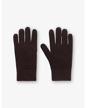 Reiss Lawson Ribbed Merino-Wool Gloves - Black