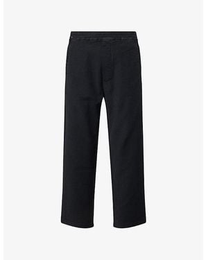Citizens of Humanity Pull On Straight-Leg Cotton-Blend Trousers - Black