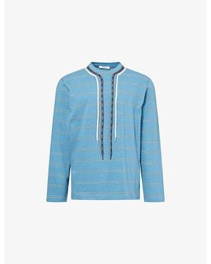Craig Green Trek Lace Long-Sleeve Cotton-Jersey T-Shirt - Blue