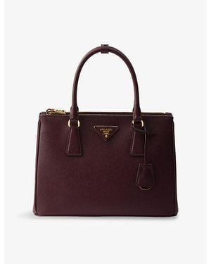 Prada Galleria Medium Saffiano-Leather Tote Bag - Red