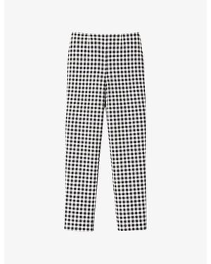 Ro&zo Gingham Cropped Stretch-Cotton Trousers - Black