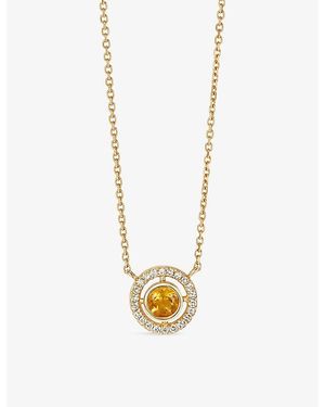 Astley Clarke November Birthstone 14Ct- Citrine And 0.08Ct Lab-Grown Diamond Pendant Necklace - Metallic