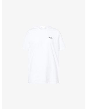 Givenchy Brand-Print Crewneck Cotton-Jersey T-Shirt - White