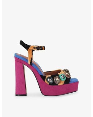 Kurt Geiger Chelsea Platform-Heel Woven Heels - Pink