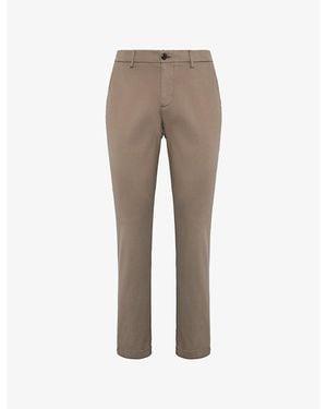 BOGGI Tapered-Leg Mid-Rise Cotton-Blend Trousers - Grey