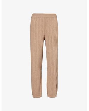 Jonathan Simkhai Cable-Knit Straight-Leg Cotton-Cashmere Knitted Jogging Bottoms - Natural