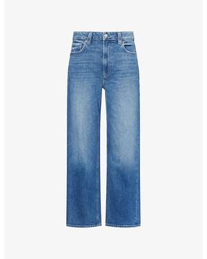 PAIGE Stevie Ankle High-Rise Cotton Denim Jeans - Blue
