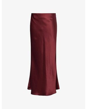 Gabriela Hearst Frei A-Line Silk Maxi Skirt - Red