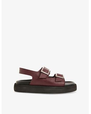 Whistles Mae Flat Leather Sandals - Brown