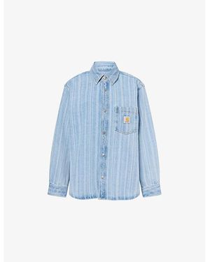 Carhartt Rylan Stripe, Rylan Striped Denim Shirt - Blue