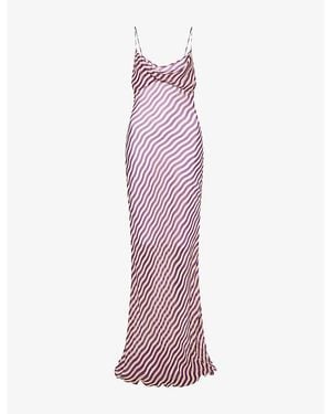 Rat & Boa Assisi Striped Sheer Maxi Dress - Purple