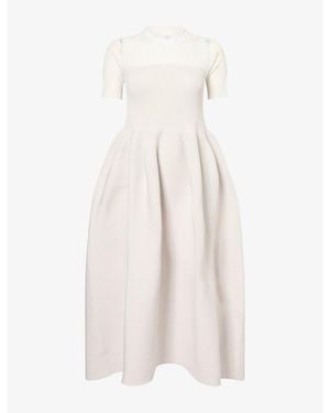 CFCL Pottery Lucent Short-Sleeve Knitted Maxi Dress - Natural