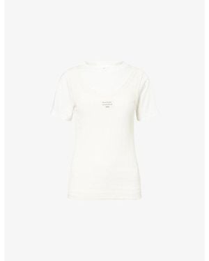 Acne Studios Ecleo Double-Layer Stretch-Cotton T-Shirt - White