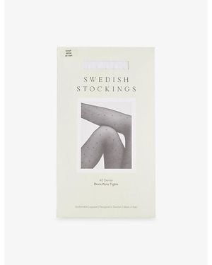 Swedish Stockings Doris Dot 40-Denier Tights - White