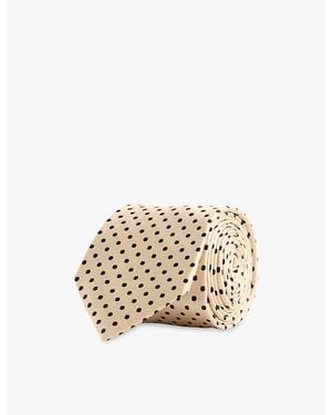 Tom Ford Dot-Print Silk Tie - Natural
