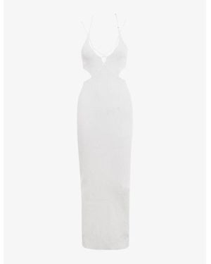 Mistress Rocks Cut-Out Slim-Fit Stretch-Knit Maxi Dress - White