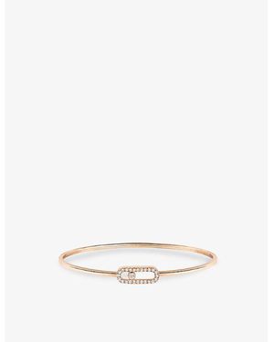 Messika Move Uno Flex Medium 18Ct Rose- And 0.34Ct Brilliant-Cut Diamond Bangle Bracelet - Metallic