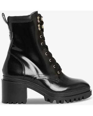 AllSaints Indigo Lace-up Leather Heeled Boots - Black