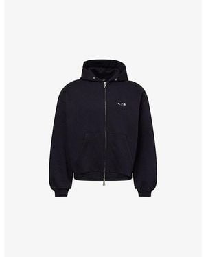 Cole Buxton Surf Embroidered-Logo Cotton Hoodie - Blue