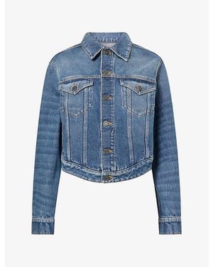 Jean Paul Gaultier Wavy-Hem Denim Jacket - Blue