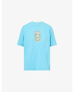Damson Madder Girl Dinner Graphic-Print Cotton T-Shirt - Blue