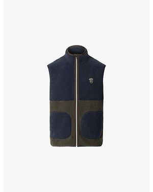 Hackett Heritage Logo-Badge Fleece Gilet - Blue