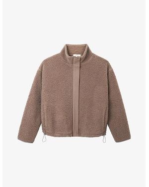 The White Company High-Neck Relaxed-Fit Borg Jacket - Brown