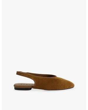 Soeur Emmett Suede Slingback Flats - Brown