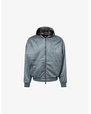 KTZ Chicago Bulls Nba Faux-Suede Hooded Jacket - Blue