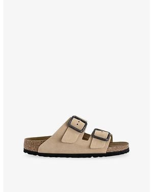 Birkenstock Arizona Wire Buckle Suede Sandals - Natural
